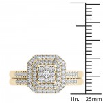 1/3ct TDW Cluster Halo Bridal Set - Handcrafted By Name My Rings™