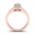 1/3ct TDW Diamond  Rectangle Shape Engagement Ring - Handcrafted By Name My Rings™