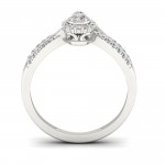 1/3ct TDW Diamond Pear Shape Halo Engagement Ring - Handcrafted By Name My Rings™