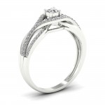 1/3ct TDW Diamond Split Shank Engagement Ring - Handcrafted By Name My Rings™
