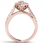 Rose Gold 1 1/2ct TDW Marquise Shape Diamond Halo Engagement Ring - Handcrafted By Name My Rings™