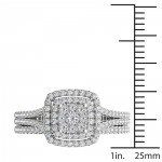 White Gold 1/2ct TDW Diamond Cluster Halo Ring - Handcrafted By Name My Rings™