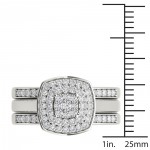 White Gold 1/3ct TDW Diamond Cluster Halo Ring - Handcrafted By Name My Rings™