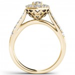 Gold 1 1/2ct TDW Marquise Shape Diamond Halo Engagement Ring - Handcrafted By Name My Rings™