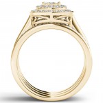 Gold 1/3ct TDW Diamond Cluster Halo Ring - Handcrafted By Name My Rings™