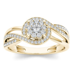 1/4ct TDW Diamond Bypass Cluster Ring - Handcrafted By Name My Rings™