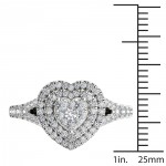 1/4ct TDW Diamond Cluster Heart Shape Engagement Ring - Handcrafted By Name My Rings™