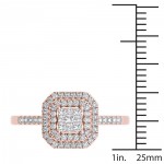 1/4ct TDW Diamond Double Halo Engagement Ring - Handcrafted By Name My Rings™