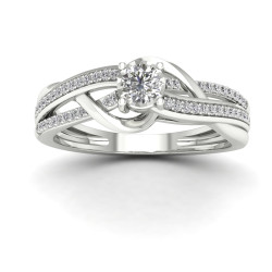 1/4ct TDW Diamond Split Shank Ring - Handcrafted By Name My Rings™