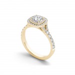 Gold 1 1/10ct TDW Diamond Halo Engagement Ring - Handcrafted By Name My Rings™
