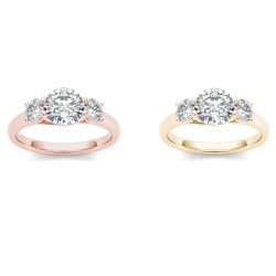 Gold 1 1/2ct TDW Diamond Three-Stone Anniversary Ring - Handcrafted By Name My Rings™