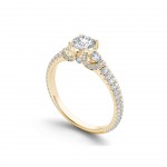Gold 1 1/2ct TDW Diamond Three Stone Engagement Ring - Handcrafted By Name My Rings™