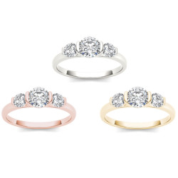 Gold 1 1/4ct TDW Diamond Three-Stone Anniversary Ring - Handcrafted By Name My Rings™