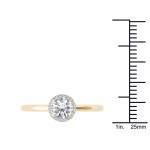Gold 1/2ct TDW Diamond Halo Engagement Ring - Handcrafted By Name My Rings™