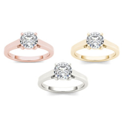 Gold 1ct TDW Diamond Classic Engagement Ring - Handcrafted By Name My Rings™