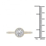 Gold 1ct TDW Diamond Halo Engagement Ring - Handcrafted By Name My Rings™