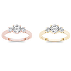 Gold 1ct TDW Diamond Three-Stone Anniversary Ring - Handcrafted By Name My Rings™