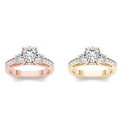 Gold 1ct TDW Diamond Three-Stone Anniversary Ring - Handcrafted By Name My Rings™