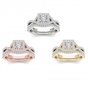 Gold 1ct TDW Princess Diamond Ring - Handcrafted By Name My Rings™