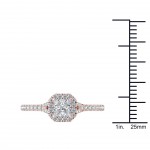 Gold 3/4ct TDW Diamond Halo Engagement Ring - Handcrafted By Name My Rings™