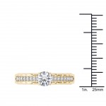 Gold 3/4ct TDW Diamond Vintage Engagement Ring - Handcrafted By Name My Rings™