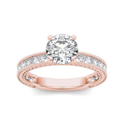 Rose Gold 1 1/2ct TDW Diamond Classic Engagement Ring - Handcrafted By Name My Rings™