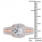 Rose Gold 1 1/2ct TDW Diamond Halo Ring - Handcrafted By Name My Rings™
