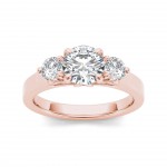 Rose Gold 1 1/2ct TDW Diamond Three-Stone Anniversary Ring - Handcrafted By Name My Rings™