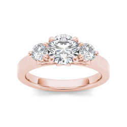Rose Gold 1 1/2ct TDW Diamond Three-Stone Anniversary Ring - Handcrafted By Name My Rings™