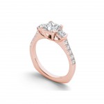 Rose Gold 1 1/2ct TDW Diamond Three-stone Princess-cut Engagement Ring - Handcrafted By Name My Rings™