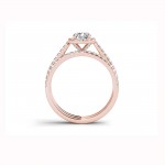 Rose Gold 1 1/4ct TDW Diamond Criss-Cross Shank Bridal Ring - Handcrafted By Name My Rings™