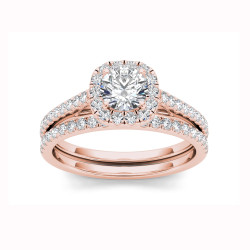 Rose Gold 1 1/4ct TDW Diamond Criss-Cross Shank Bridal Ring - Handcrafted By Name My Rings™