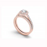 Rose Gold 1 1/4ct TDW Diamond Criss-Cross Shank Bridal Ring - Handcrafted By Name My Rings™