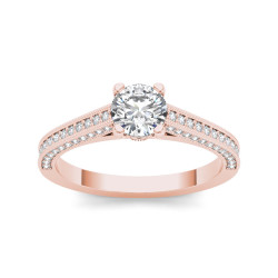 Rose Gold 1 1/4ct TDW Diamond Engagement Ring - Handcrafted By Name My Rings™