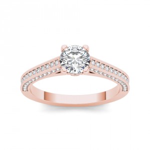Rose Gold 1 1/4ct TDW Diamond Engagement Ring - Handcrafted By Name My Rings™