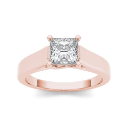 Rose Gold 1 1/4ct TDW Diamond Princess-cut Solitaire Ring - Handcrafted By Name My Rings™