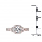 Rose Gold 1 1/4ct TDW Diamond Split-Shank Halo Engagement Ring - Handcrafted By Name My Rings™