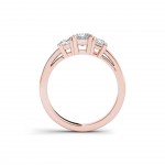 Rose Gold 1 1/4ct TDW Diamond Three-Stone Anniversary Ring - Handcrafted By Name My Rings™