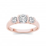 Rose Gold 1 1/4ct TDW Diamond Three Stone Anniversary Ring - Handcrafted By Name My Rings™