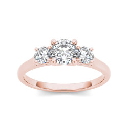 Rose Gold 1 1/4ct TDW Diamond Three-Stone Anniversary Ring - Handcrafted By Name My Rings™