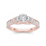 Rose Gold 1 1/5ct TDW Diamond 3-stone Anniversary Ring - Handcrafted By Name My Rings™