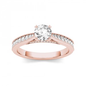 Rose Gold 1 1/6ct TDW Diamond Solitaire Engagement Ring - Handcrafted By Name My Rings™