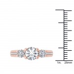 Rose Gold 1 3/4ct TDW Diamond Three-Stone Anniversary Ring - Handcrafted By Name My Rings™