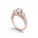 Rose Gold 1 3/4ct TDW Three-stone Diamond Ring - Handcrafted By Name My Rings™
