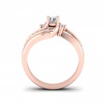 Rose Gold 1/2ct TDW Diamond Three Stone Swirl Bridal Set - Handcrafted By Name My Rings™