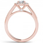 Rose Gold 1/2ct TDW Princess-cut Diamond Vintage Halo Engagement Ring - Handcrafted By Name My Rings™