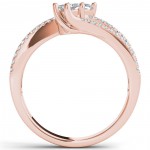 Rose Gold 1/2ct TDW Two-Stone Diamond Engagement Ring - Handcrafted By Name My Rings™