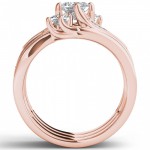 Rose Gold 1ct TDW Diamond Bridal Ring Set - Handcrafted By Name My Rings™