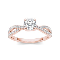Rose Gold 1ct TDW Diamond Engagement Ring - Handcrafted By Name My Rings™