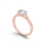 Rose Gold 1ct TDW Diamond Half-Bezel Engagement Ring - Handcrafted By Name My Rings™